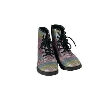 ⭐️⭐️ Girls The Children's Place Glitter Combat Boot with Zipper size 6  ⭐️⭐️